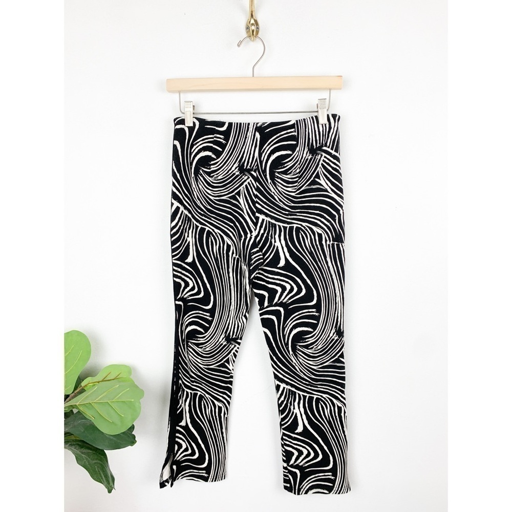 Elie. Elie Tahari Geo-Curves Zebra Print Stretch Cropped Pants Sz S - Picture 2 of 9